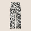 Pantalon coupe large 7/8&egrave;me taille haute noir femme