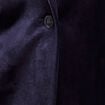 Veste velours manches longues doubl&eacute;e bleu marine femme