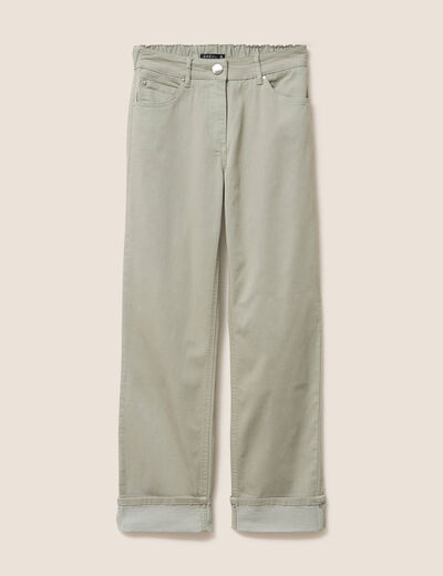 Pantalon coupe mom 7/8&egrave;me vert clair femme