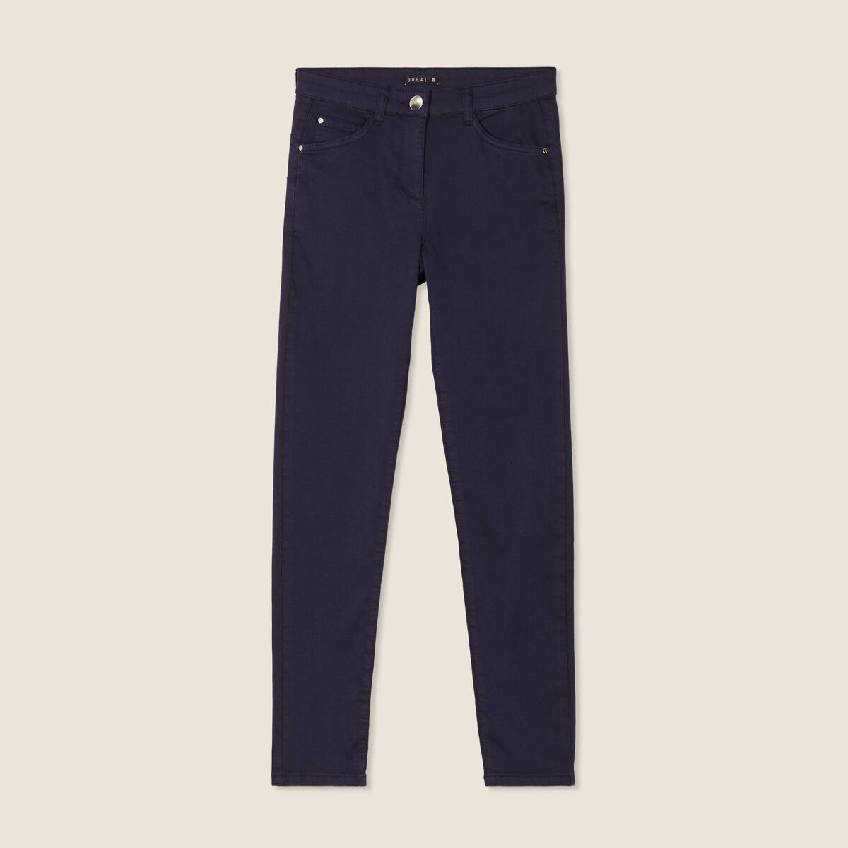 Pantalon léger taille standard 7/8ème bleu marine femme