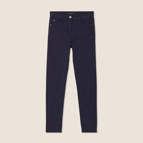 Pantalon léger taille standard 7/8ème bleu marine femme