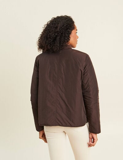 Doudoune doubl&eacute;e marron fonc&eacute; femme