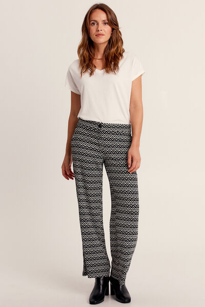 Pantalon flou fluide noir femme