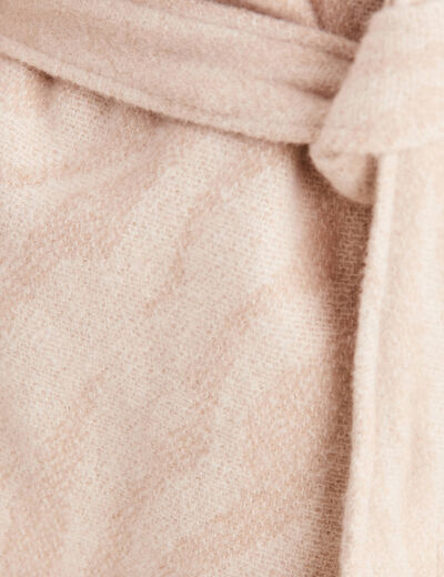 Cape boutonnée et ceinturée beige femme