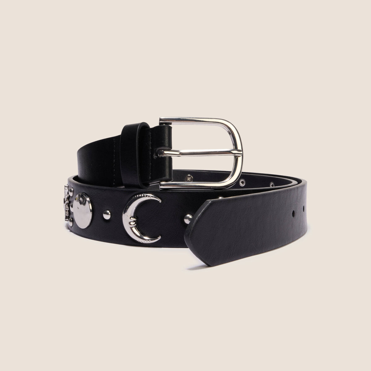 Ceinture large noir femme