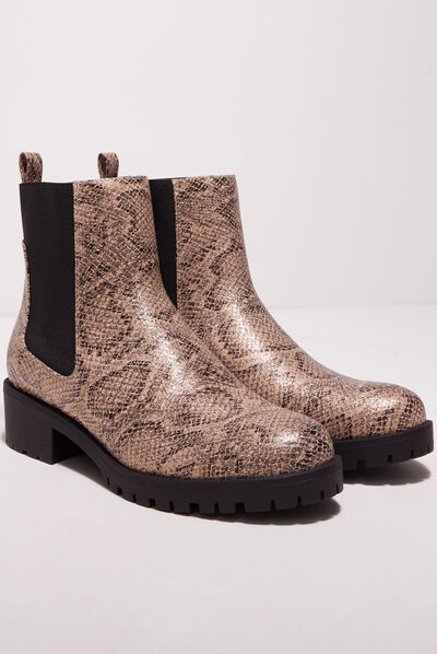 Bottines chelsea à talons sable femme