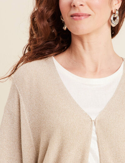 Gilet manches courtes couleur or femme