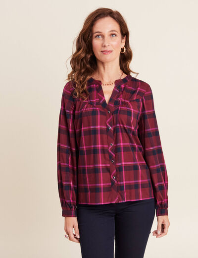 Blouse manches longues rose framboise femme