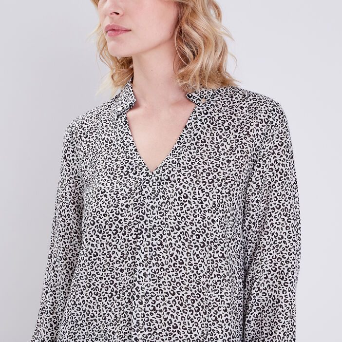 Blouse manches 3/4 noir femme