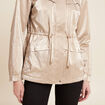 Parka courte m&eacute;tallis&eacute;e beige femme