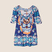 Blouse manches courtes bleu femme