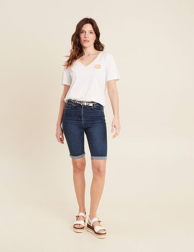 T-shirt manches courtes blanc femme