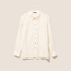 Chemise droite manches longues ecru femme