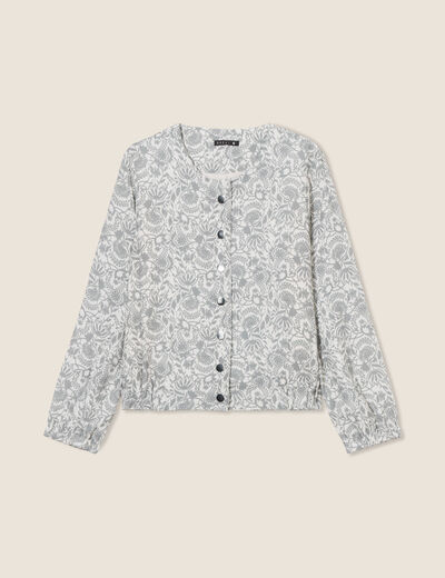 Veste droite boutonnée vert olive femme