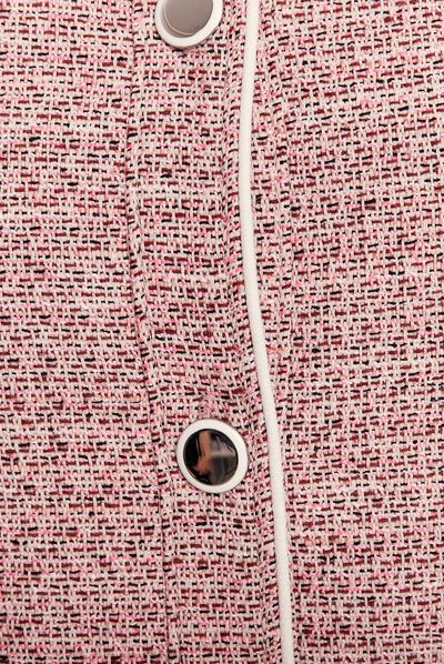 Veste droite boutonnée rose clair femme
