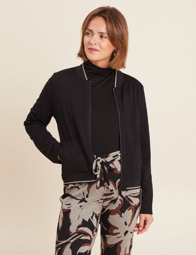 Blouson zippé réversible marron clair femme