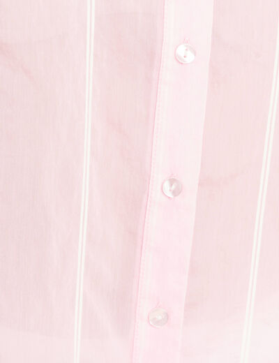 Chemise ample manches 3/4 col chemise rose femme