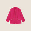 Veste fluide col châle rose fushia femme