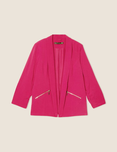 Veste fluide col châle rose fushia femme