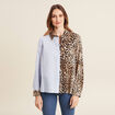 Chemise manches longues marron clair femme