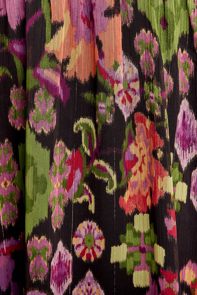 Robe évasée manches 3/4 noir femme