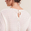 Blouse manches courtes crochet ecru femme