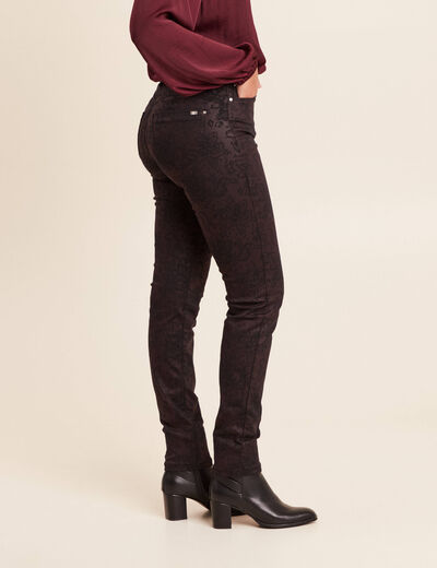 Pantalon magique L'Unique coupe ajust&eacute;e bordeaux femme