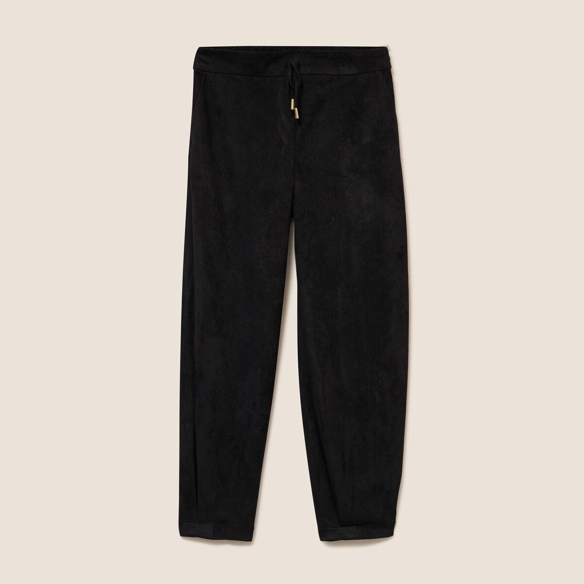 Pantalon balloon bas resserr&eacute; noir femme