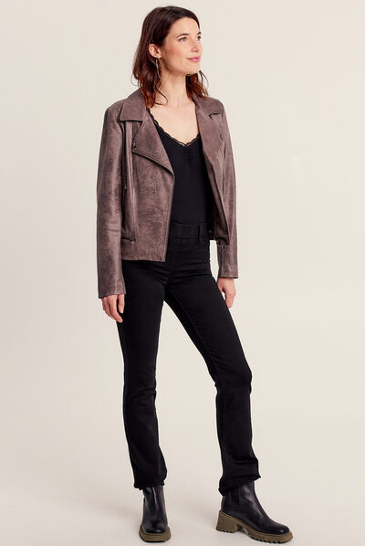Pantalon tregging bootcut noir femme