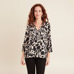 Chemise manches 3/4 noir femme