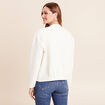 Gilet teddy bas resserr&eacute; manches longues ecru femme