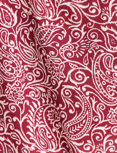Chemise cintr&eacute;e manches longues bordeaux femme