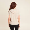 Pull sans manches à capuche couleur or femme