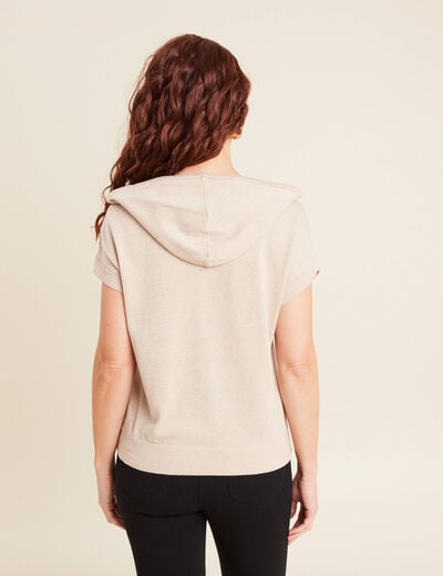 Pull sans manches à capuche couleur or femme