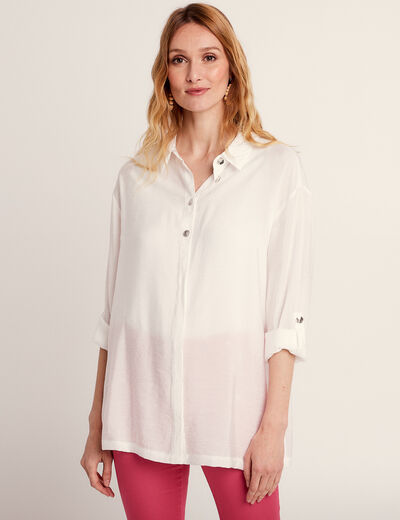 Chemise manches longues ecru femme