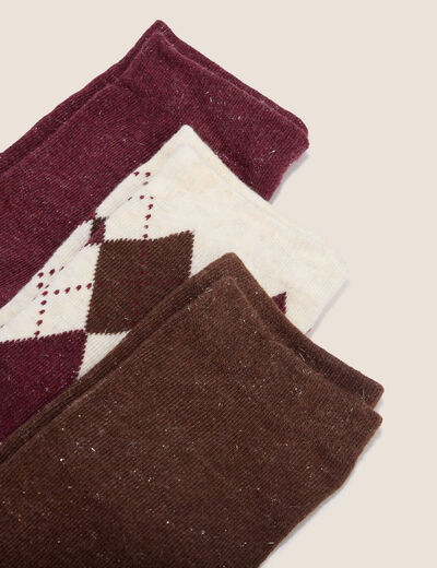 Coffret lot de 3 paires de chaussettes multicolore femme