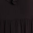 Robe courte &eacute;vas&eacute;e col v manches longues noir femme