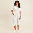 Pantalon jogpant 7/8ème en coton denim bleach femme