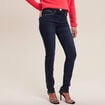 Jean ajusté taille haute denim brut femme