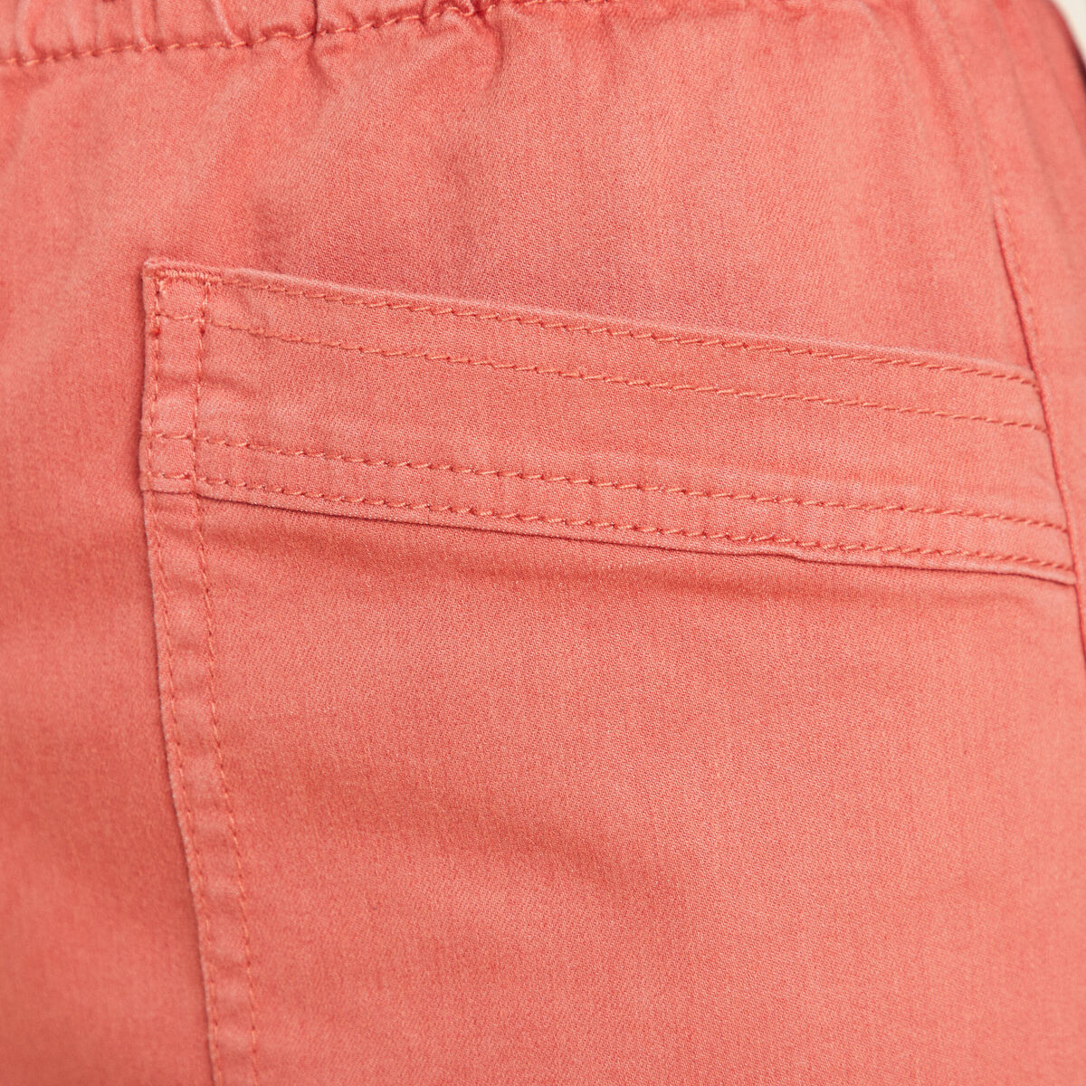 Pantalon coupe droite à coulisse vieux rose femme