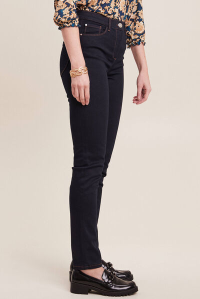 Jean magique ajusté taille standard denim brut femme