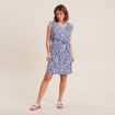 Robe droite ceinturée bleu foncé femme