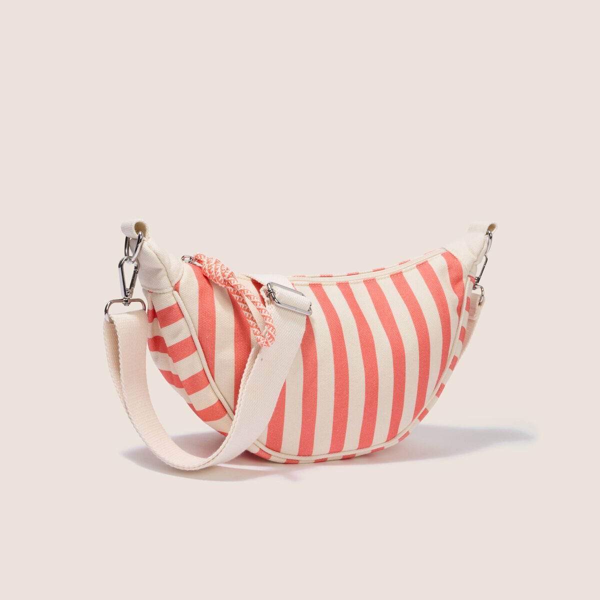 Sac bandouli&egrave;re doubl&eacute; orange fluo femme