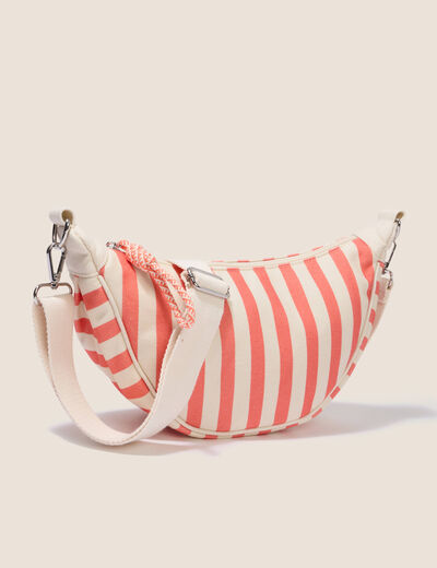 Sac bandouli&egrave;re doubl&eacute; orange fluo femme