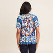 Blouse manches courtes bleu femme