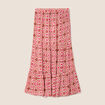 Jupe midi droite fluide rose femme