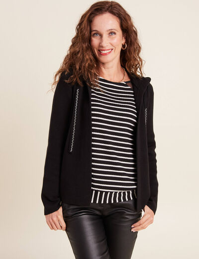 Veste à capuche noir femme