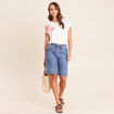T-shirt col rond manches courtes ecru femme