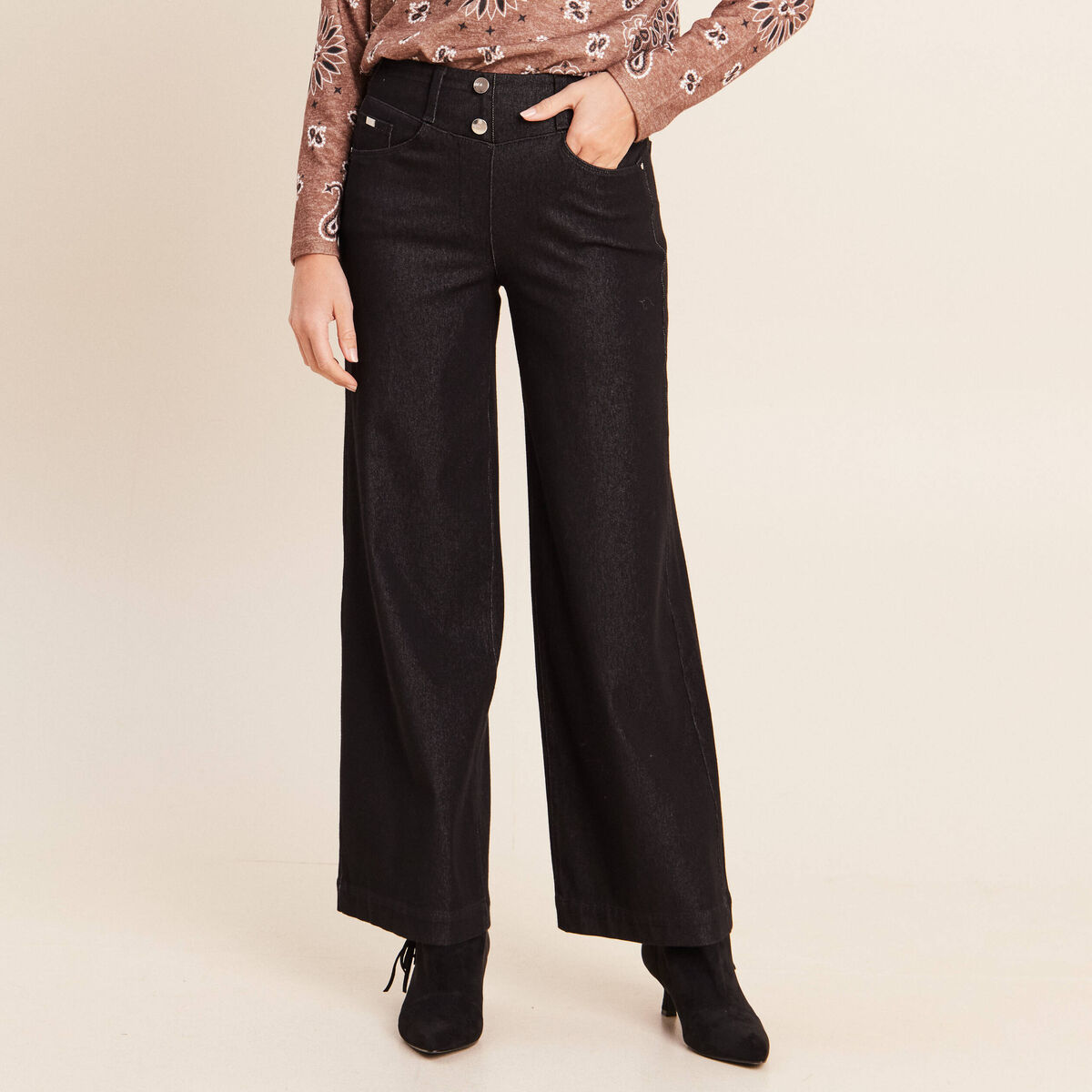 Pantalon Magique L'Enfilable denim noir femme