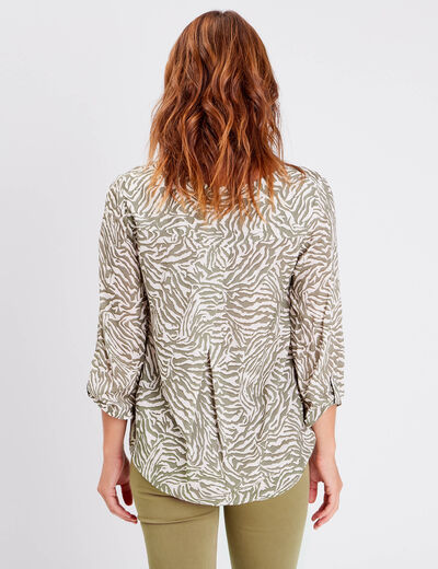 Blouse manches 3/4 noir femme